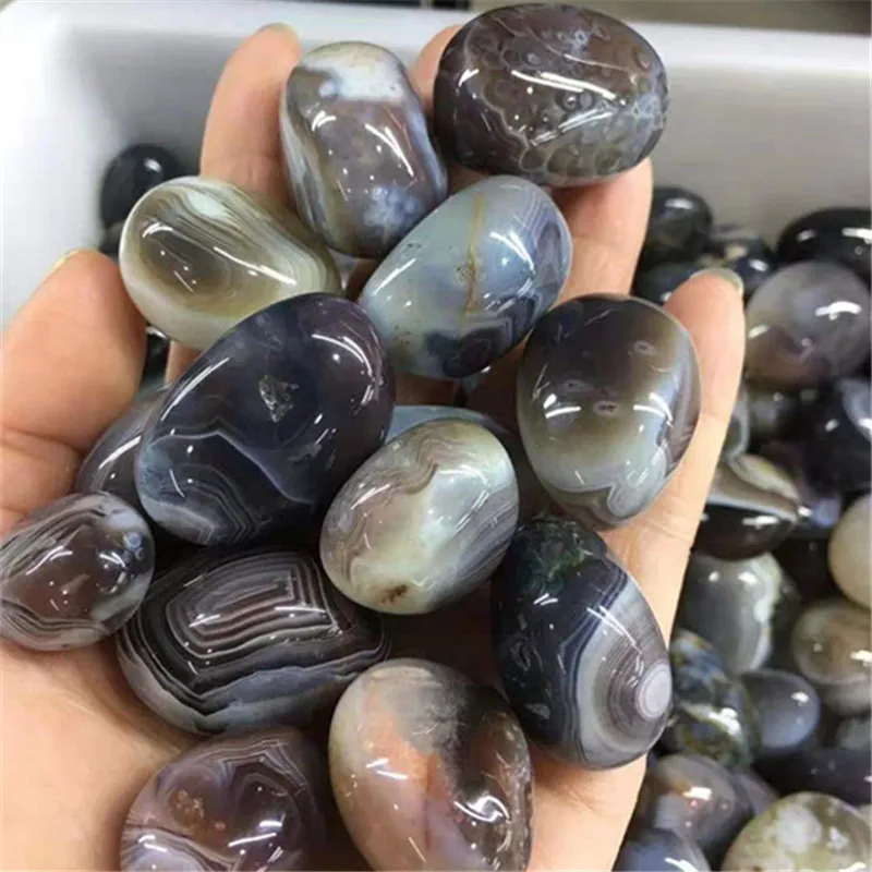 

Natural quartz polished persian agate tumble crystals healing stones for decoration