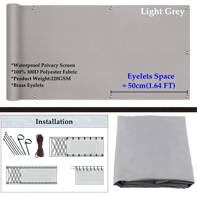 Rede de segurança para varanda, 5 cores 100% poliéster à prova d'água, tela de privacidade, terraço, à prova de vento, rede de cercas, à prova de chuva, sombreamento solar, velas
