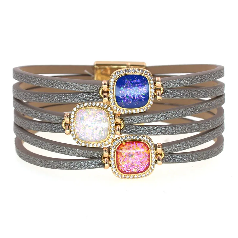 WELLMORE luxury women bracelets Zinc Alloy Wrap bracelets for women Magnet bohemia bracelets fashion female jewelry wholesale