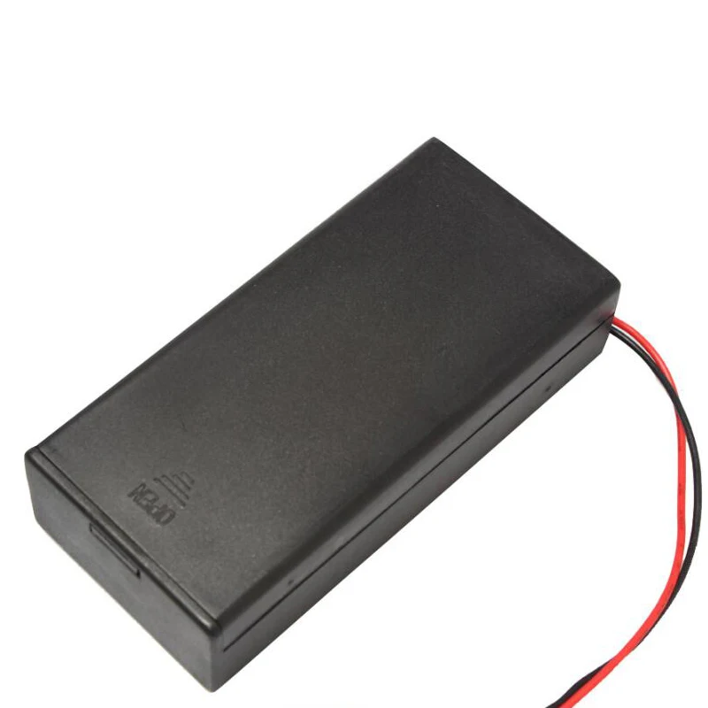 Wholesale New Plastic Diy 3.7V 2x 18650 Battery Holder Connector Storage Case Box with ON/OFF Switch with Cover