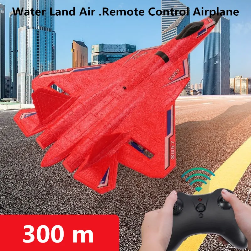 2.4G Remote Control Plane Glider  Water, Land , Air Remote Airplane EPP Foam With LED Lights Flight Time 10 Minutes