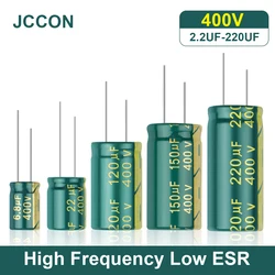 JCCON 알루미늄 전해 커패시터 고주파 저 ESR, 400V 2.2UF 4.7UF 6.8UF 10UF 15UF 22UF 33UF 47UF 68UF 82UF 100UF