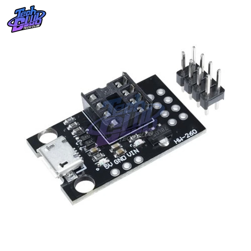 10Pcs Pluggable ATTINY Development Board For ATtiny13A/ATtiny25/ATtiny45/ATtiny85 Programming Editor Micro Usb Power Connector