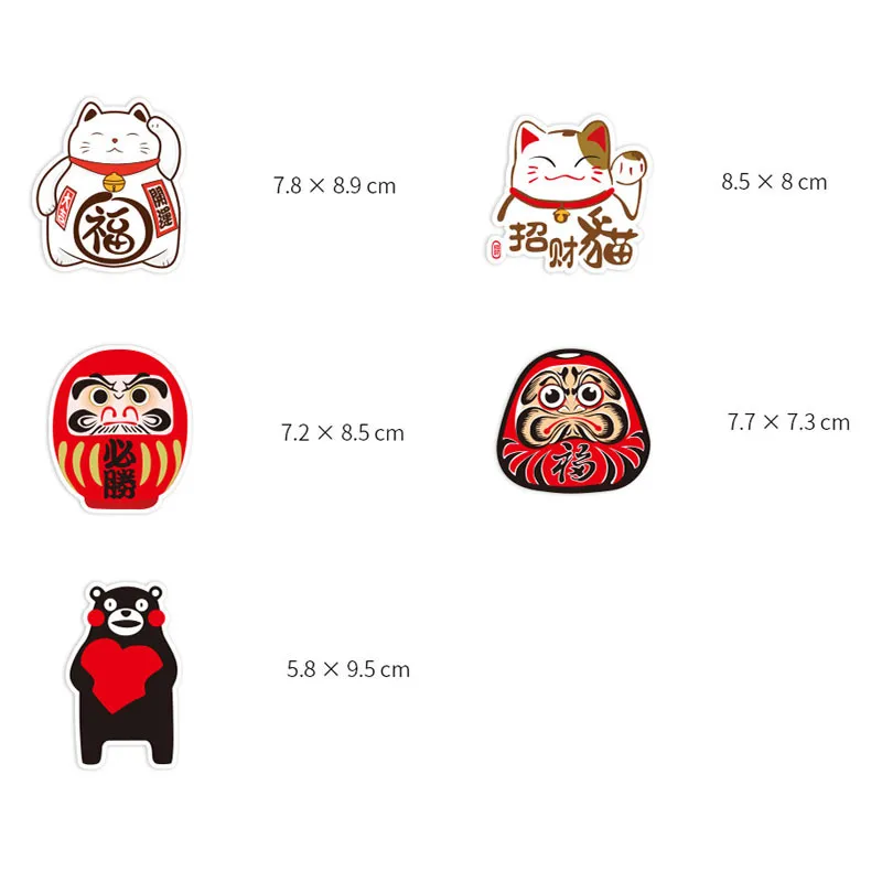 Fortune Cat Japanese God Stickers Waterproof Sunproof PVC Stickers for Luggage Stickers Laptop Skateboard Guitar Joural Bridge