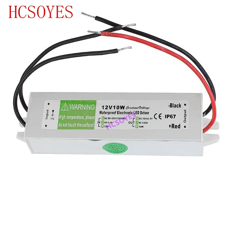 AC110V-220V to DC12V 24V Power Supply 10W 15W 20W 25W IP67 Waterproof  LED Transformer Electronic Aluminum alloy Driver