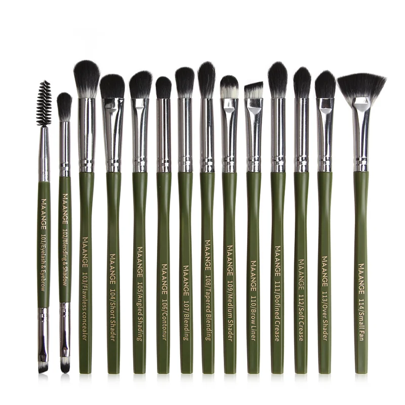 14PCS Plastic Handle Eyeshadow Makeup Brushes Set Foundation Powder Eyeliner Eyebrow Eye Shadows Brushes Cosmetic Beauty Tools