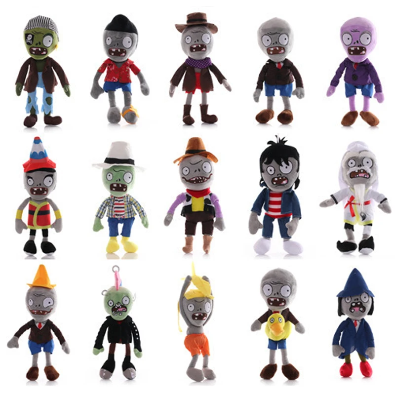 

15pcs/lot 30cm Plants vs Zombies Plush Toys Doll PVZ Cowboy Zombies Duck Plush Toys Doll Soft Stuffed Toys Gifts for Children