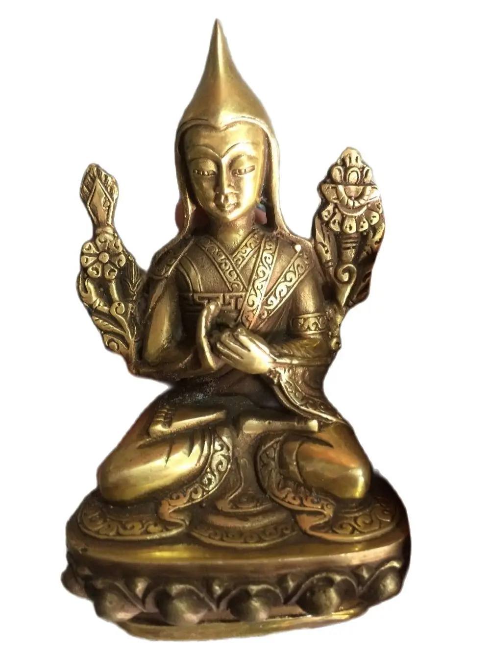 

China brass Copper Buddhist tsongkhapa buddha statue,Free Shipping Home decoration metal crafts