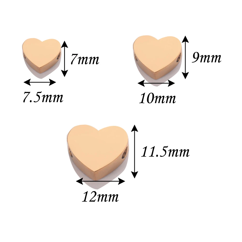 10Pcs Stainless Steel Heart Shape Blank Stamping Pendants Charms DIY For Bracelet Necklace Jewelry Making