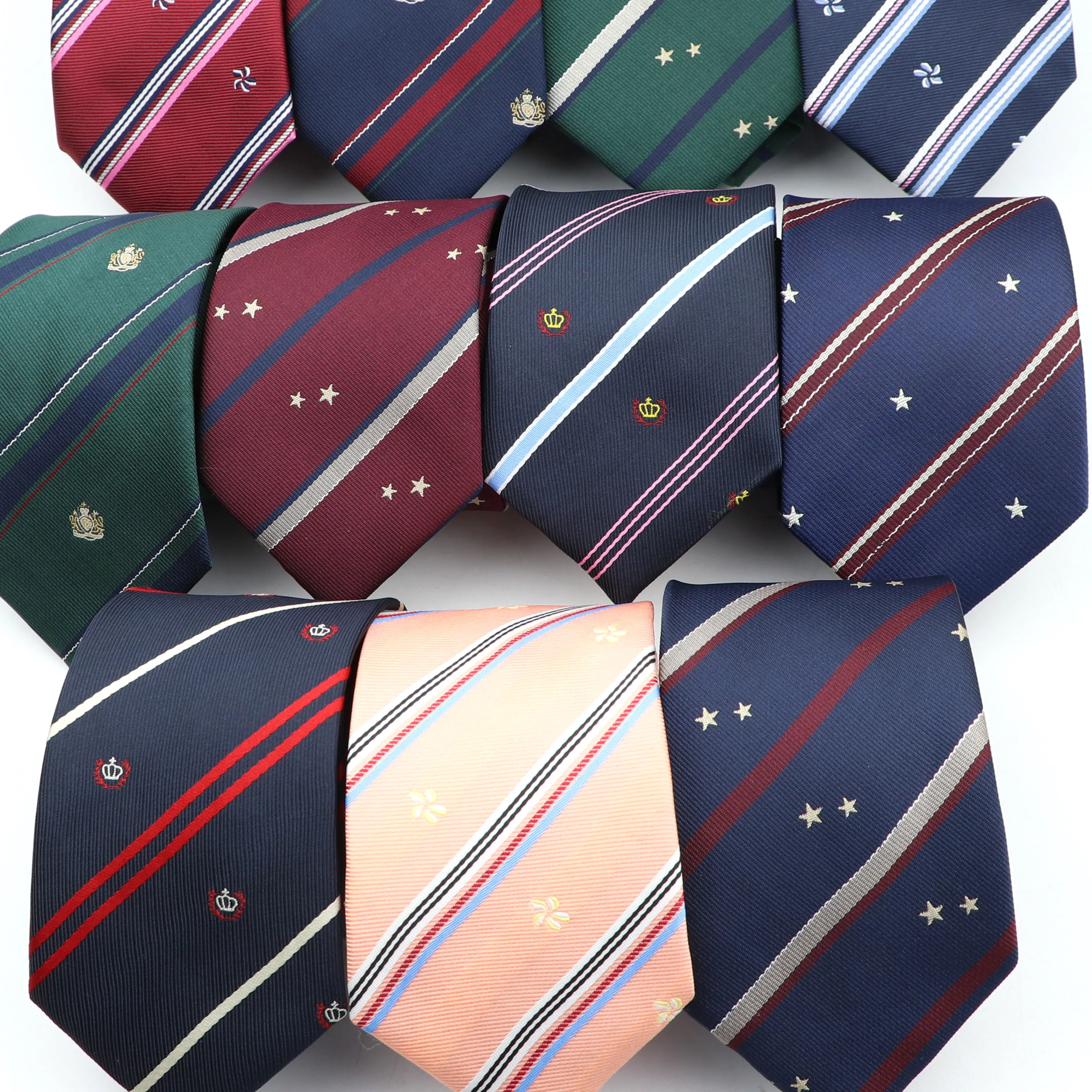 New Novelty College Necktie Classic Stripe Polyester Tie For Man Student Bowtie Necktie Daily Wear Cravat Accessories