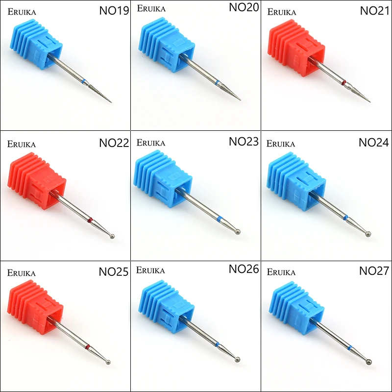 ERUIKA 29ประเภทเพชรหมุนเจาะเล็บไฟฟ้าเสี้ยนมิลลิ่งทำความสะอาดหนังกำพร้าเครื่องตัดสำหรับทำเล็บมือเล็บไฟล์เครื่องมือ