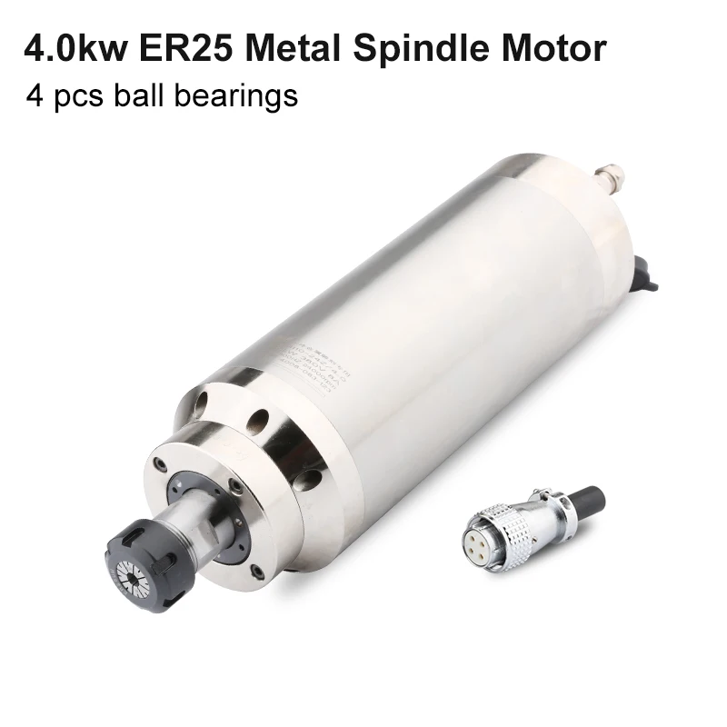 

CNC Spindle Motor 4.0kw ER25 Metal Processing Spindle Motor 4 Bearings D=110mm, Used For CNC Router Stainless Steel Engraving