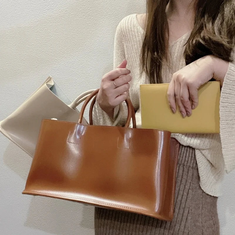 High Quality Women Luxury Handbags Large Capacity Female Simple Handbags Daily Casual Shopping Bags