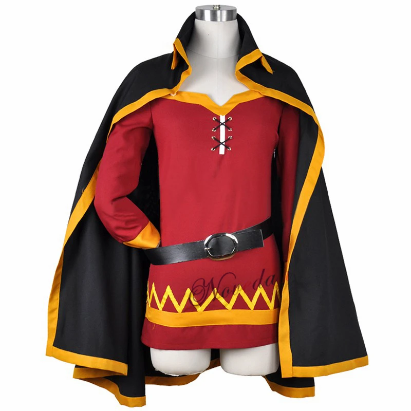 Anime Megumin Cloak Dress Uniform Outfit Halloween Anime Cosplay Costume Wig