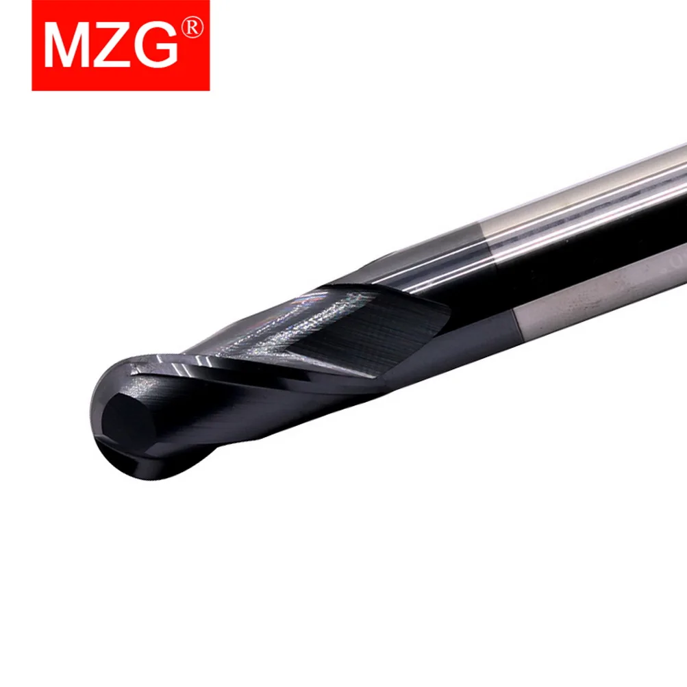 MZG 2 Flute HRC45 Ball Nose Endmills R0.5-R8.0 6mm 8mm Alloy Coating Tungsten Cnc Maching Milling Cutter Steel Tool End Mill