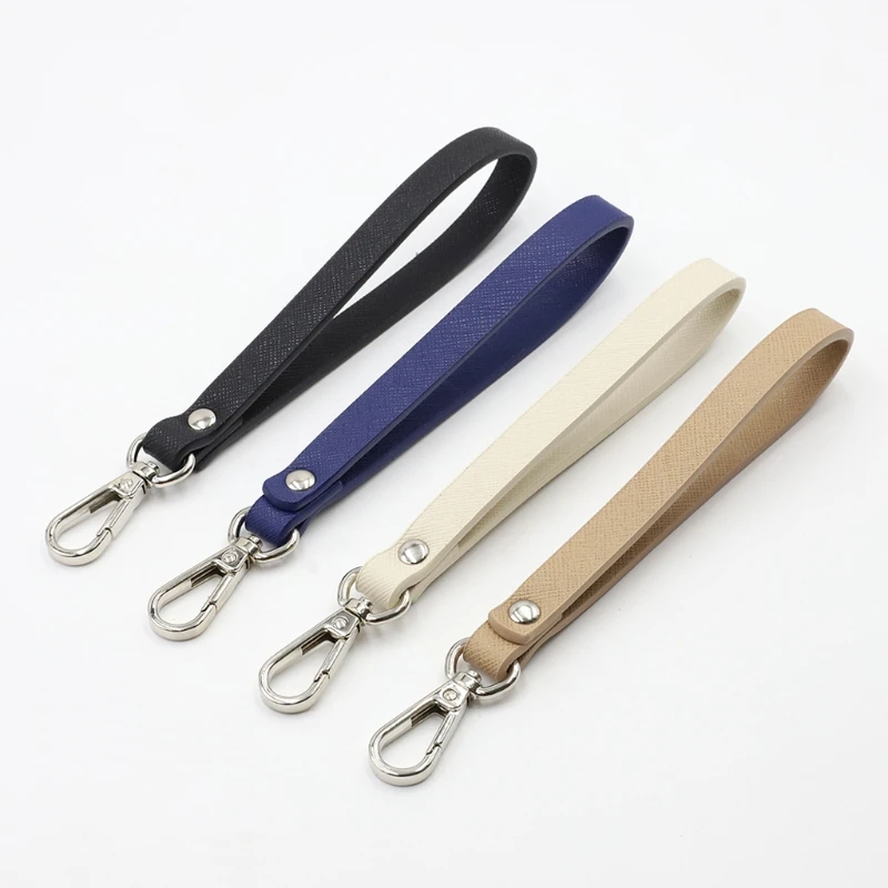 Faux Leather Wristlet Hand Strap DIY Bag Replacement Clutch Purse Cellphone Key Chain Wrist Lanyard Solid Handle Belt with Clip