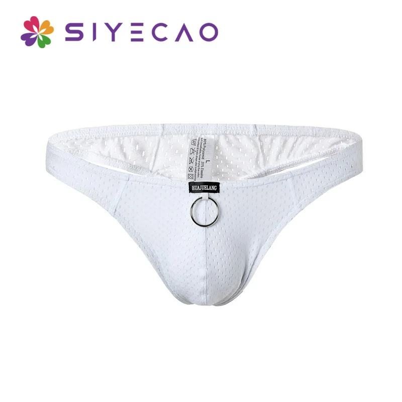 

2019 Fashion Men Underwear Sexy Mens Briefs Transparent Hole Penis Pouch Panties Sexy Breathable Men's Bikini Underpants Male