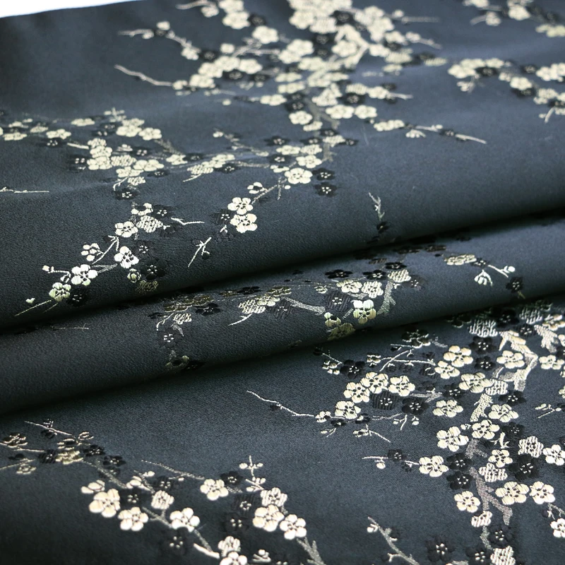 

100cm*75cm Chinese plum floral Brocado Textile Material For Clothing Handmade Brocade Viscose Fabric