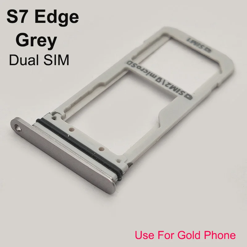 Aocarmo Single/Dual Metal Plastic Nano Sim Card Tray Slot Holder For Samsung Galaxy S7 Edge GM-G935 Replacement Part