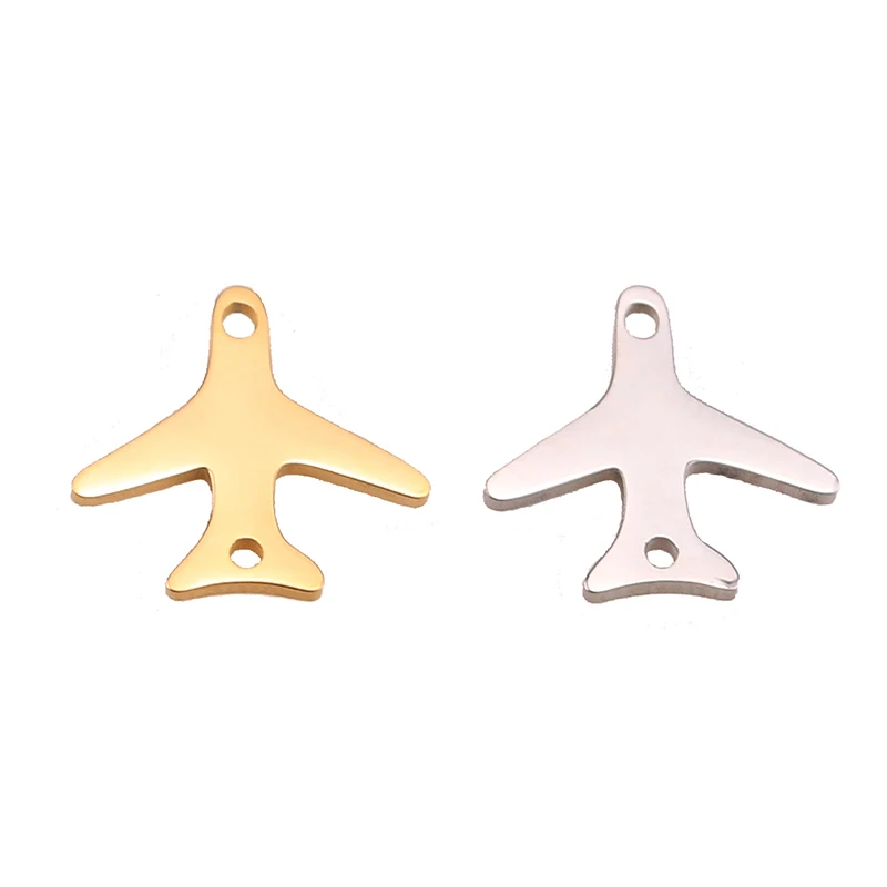 5pc/lot Stainless Steel Charms Double Hole Aircraft Connector Bracelet DIY  Findings Components Metal Earring for Jewelry Making