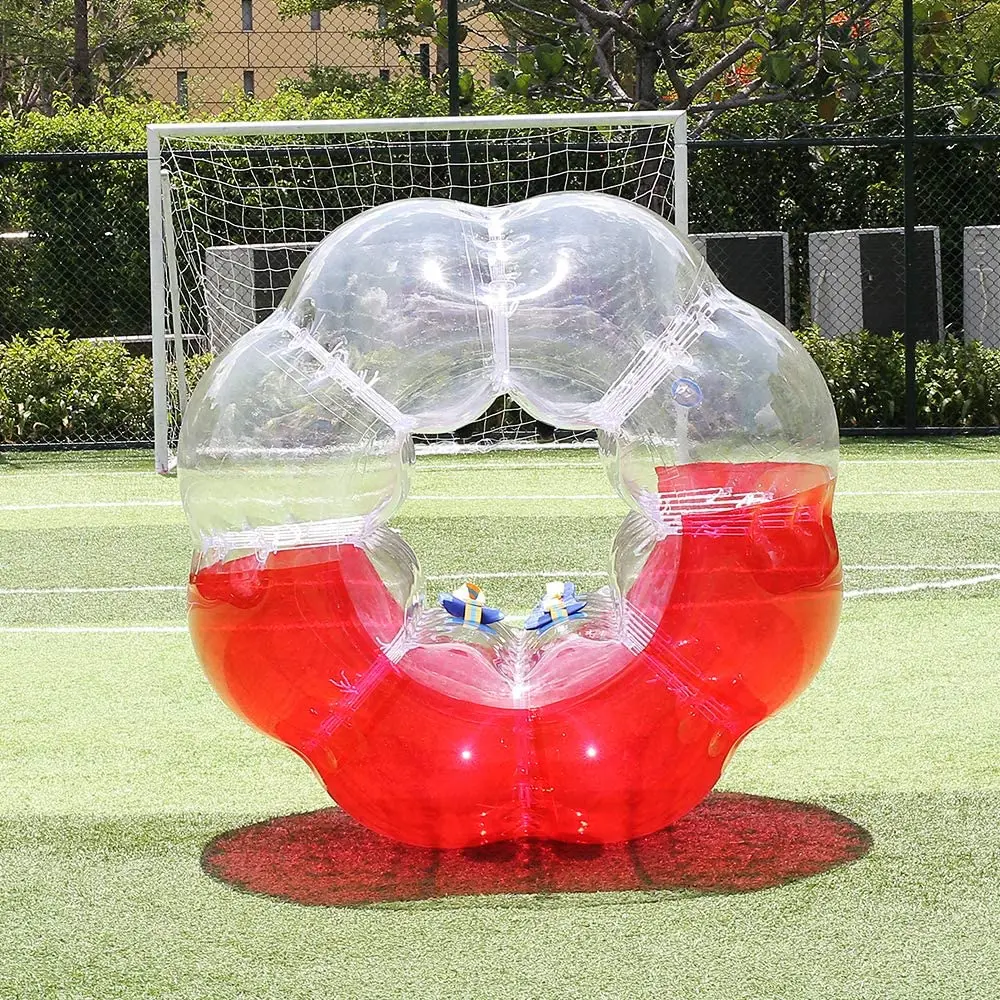 HIBADOU Aufblasbarer Blasen-Fußball-Zorb-Ball, 1,7 m, Stoßstangenball, 100 % TPU-Material, aufblasbarer Blasenfußball für Erwachsene – Detail 6