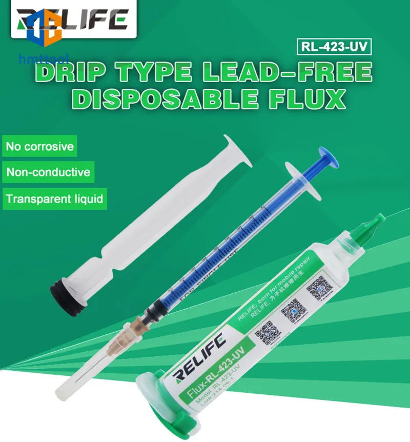 RELIFE-423-UV Lead-Free No-Clean Solder Flux Paste Solder Oil Soldering Paste For Phone BGA Reball Chip Welding Repair Tools