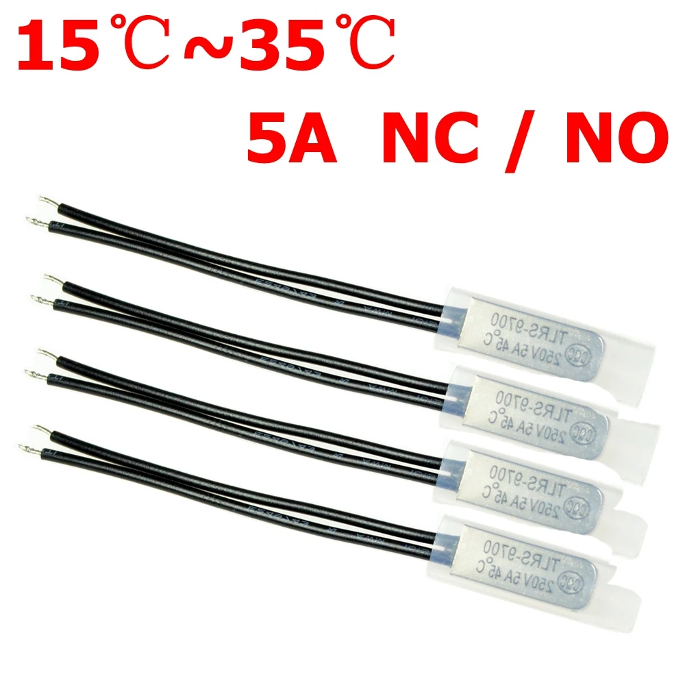 15C 20C 25C 30C 35C NC Normally Closed NO Normally Open Thermal Switch Temperature Sensor Switches Thermostat Control 5A 250V