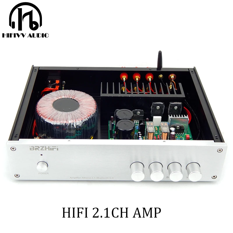 350W HiFi ClassA Amplifier STK401 *2 2.1CH Subwoofer Bluetooth5.0 JRC5532 OP AMP Preamplifier 70W + 70W +200W