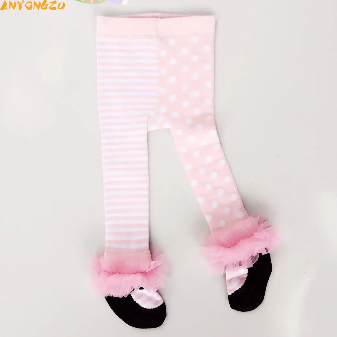 

Anyongzu Girls 0-36 m baby for bear baby spot and striped shoes and small girl pantyhose Dancing pantyhose are fashionable