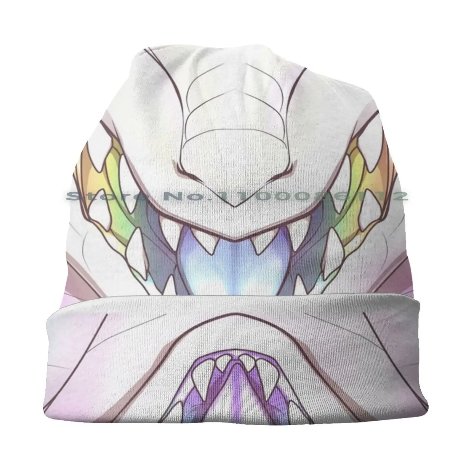 Dragon Maw ( Rainbow ) Beanies Knit Hat Maw Dragon Fangs Anthro Furry Scaly Brimless Knitted Hat Skullcap Gift Casual Creative