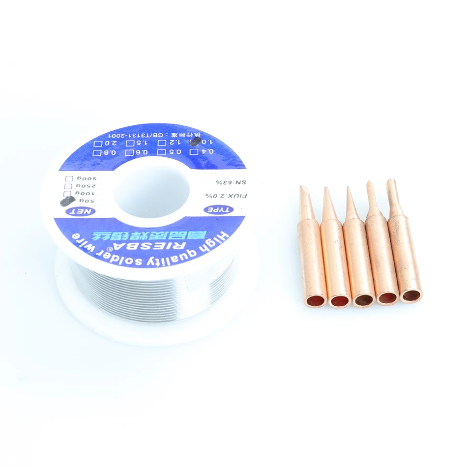 900M-T lead-free copper soldering iron tip 50g sufficient solder wire combination 858D 852d++ 909D，936 soldering iron tip