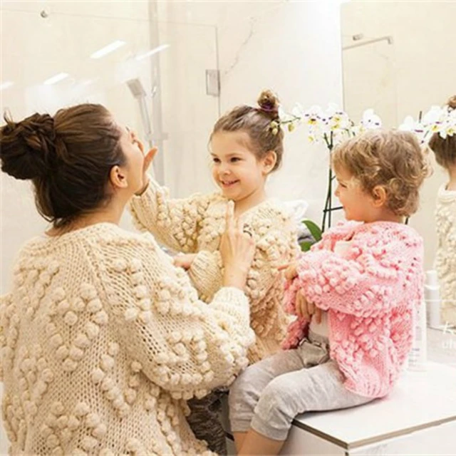 Mom and daughter matching cardigans deals