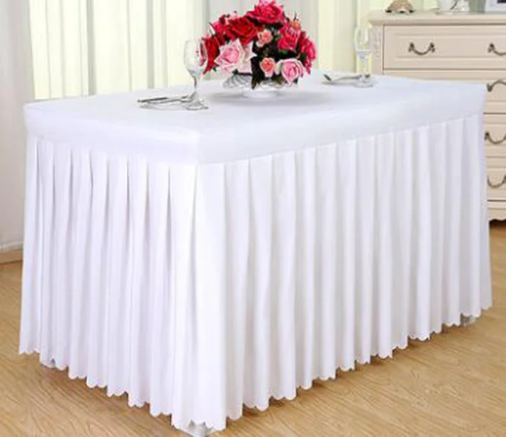 

10pcs Polyester Skirt Table Cloth Rectangle Tablecloth White Black Table Cover Wedding Birthday Party Overlay Home Decor
