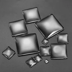 5-50pcs/lot Size 6-40mm Square Glass Cabochon CameoTransparent Clear Flat Back Crystal Cabochon For Jewelry Making Accessories