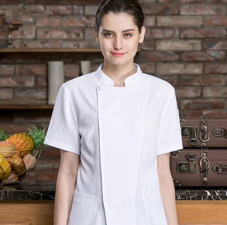 Ropa de cocinero Unisex, conjunto de uniforme de Chef de cocina, servicio de comida, manga corta, transpirable, para restaurante, hombre y mujer, novedad