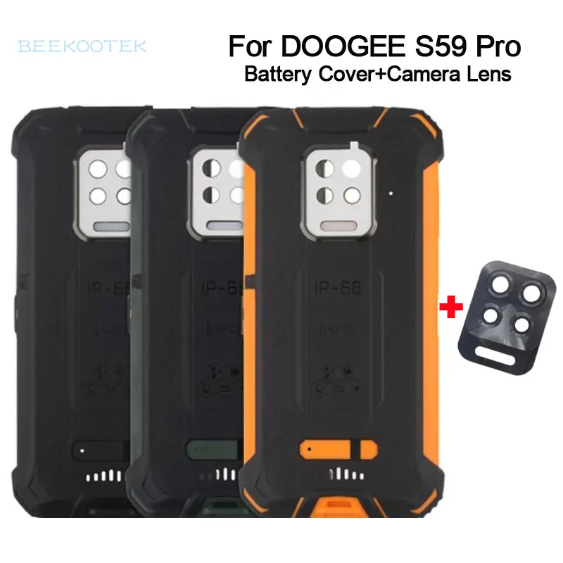 New Original Battery Cover Hard Protective Battery Cover Housing With Rear Camera Lens Replacement For Doogee S59 Pro Cellphone