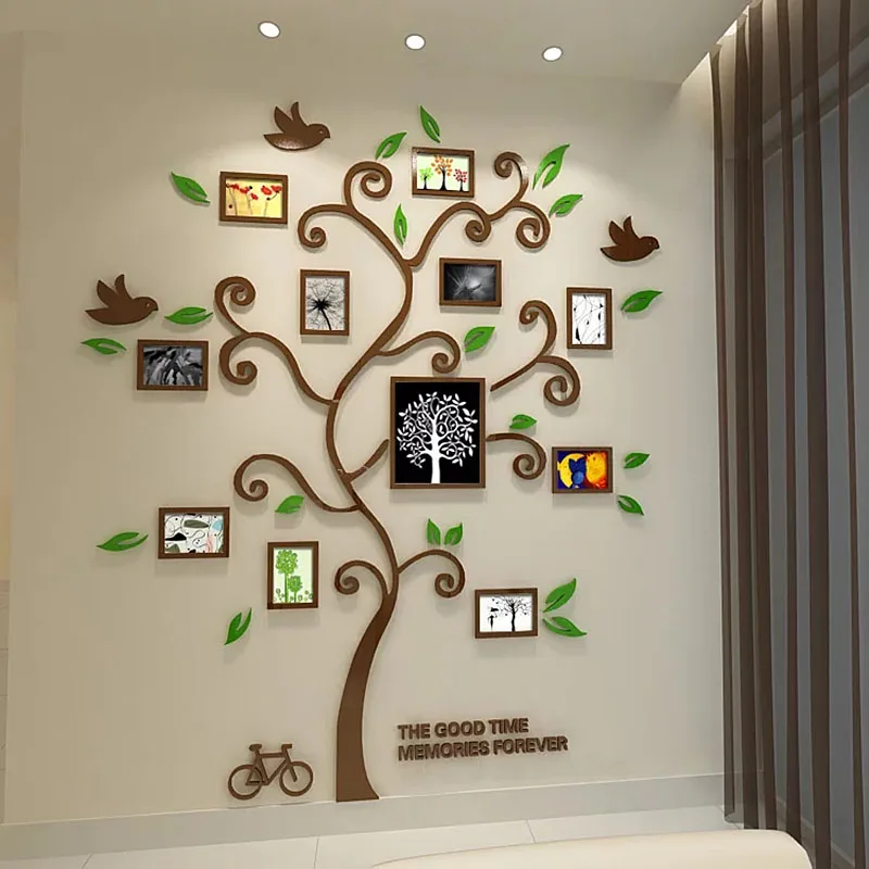 

Happy Tree Photo Frame Acrylic Wall Stickers, 3D DIY Art Wall Decor, Living Room Entrance, Home Photos, New Arrival