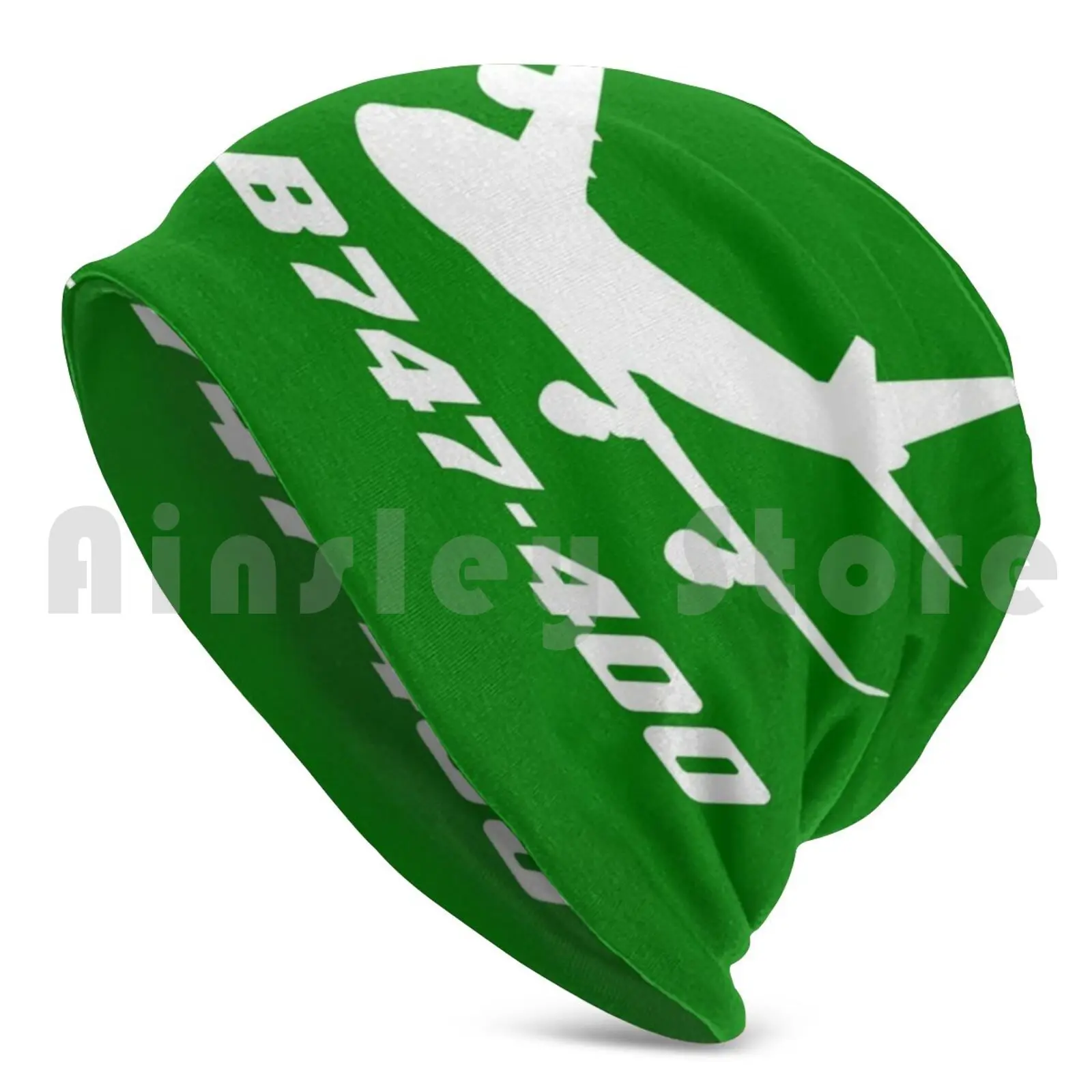 Boeing 747-400 Green Beanies Print Beanies Pullover Cap Comfortable Hazard Designer Beanies Health Boeing 747