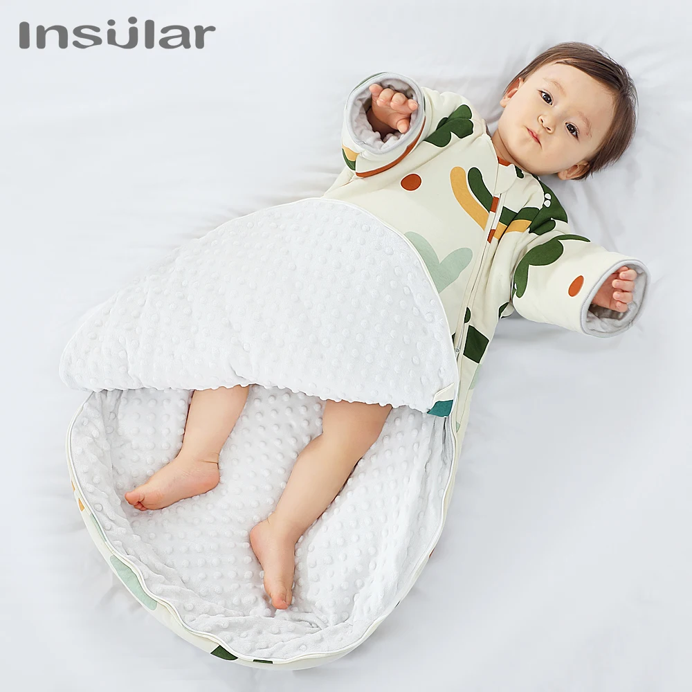 Baby Sleeping Bag Envelope Stroller Swaddle Footmuff Winter Warm Kids Sleepsacks with Zipper Detachable Sleeve Wearable Blanket