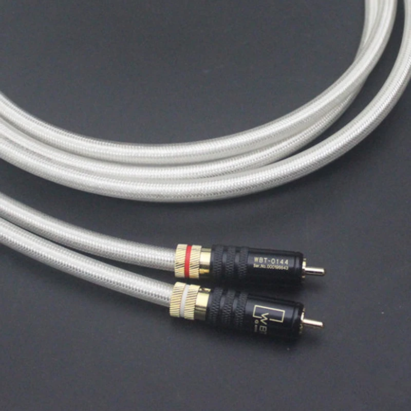 1pair QED Signature 6N OCC Silver-plated Hifi RCA Audio Cable With gold plated RCA plug connector