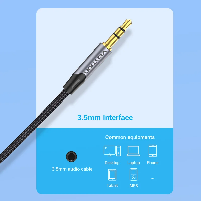 Vention Cable RCA 3,5mm a 2RCA divisor RCA Jack 3,5 Cable de Audio RCA para amplificador de teléfono inteligente Cable auxiliar de cine en casa RCA