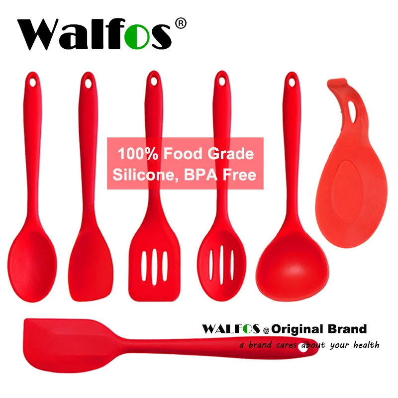 

WALFOS Non Stick Silicone Spatula Cooking Spoon Colander Shovel Cookware Set Kitchen Utensils Baking Tools Kitchen Accessories