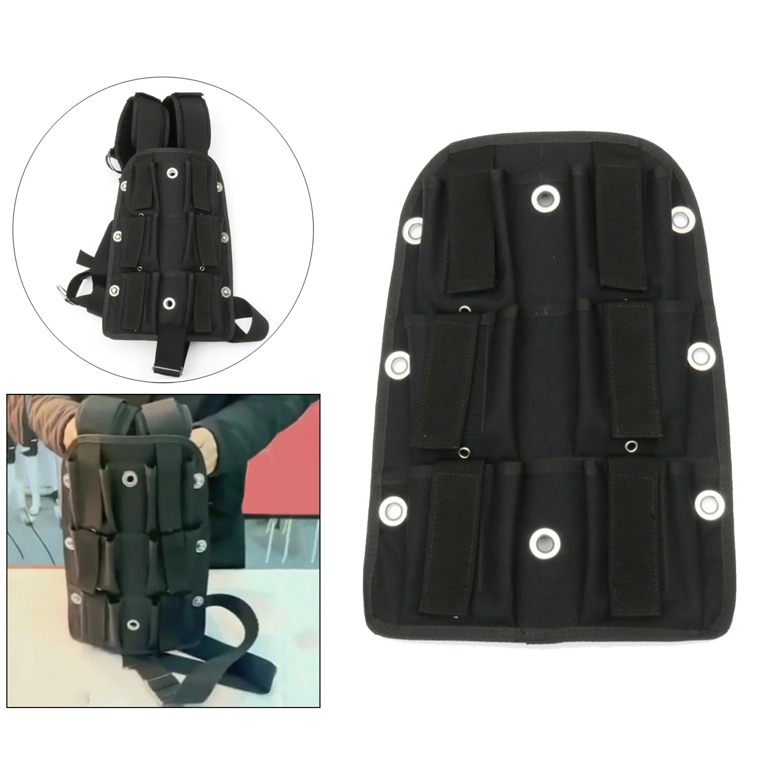 Diving Back Plate Harness Weight Backplate Scuba Dive Backplate Cushion Pad Weight Pockets Cylinder Carrying Accessories