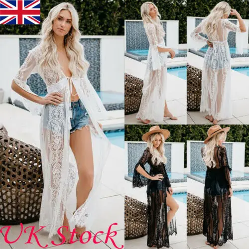 2021 Hot Sale Summer Bathing Suit Sexy Women Lace Crochet Sheer Bikini Beachwear Cover up Swimwear Swimsuit Beach Dress