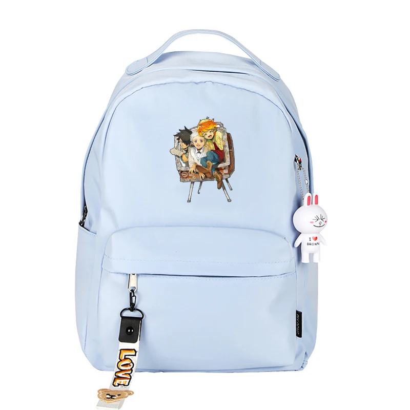 

The Promised Neverland Emma Women Kawaii Back Pack Nylon School Bags Pink Bookbag Waterproof Travel Backpack Anime Rugzak