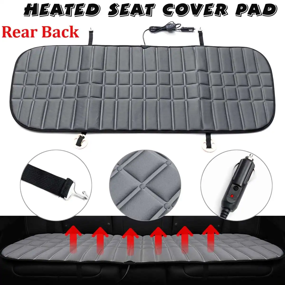 Auto Heat Cushion for Back Seat 12V Car Rear Heated Seat Pad Car Heater Cushion Cover 42W Auto Winter Warmer Heater Seatback