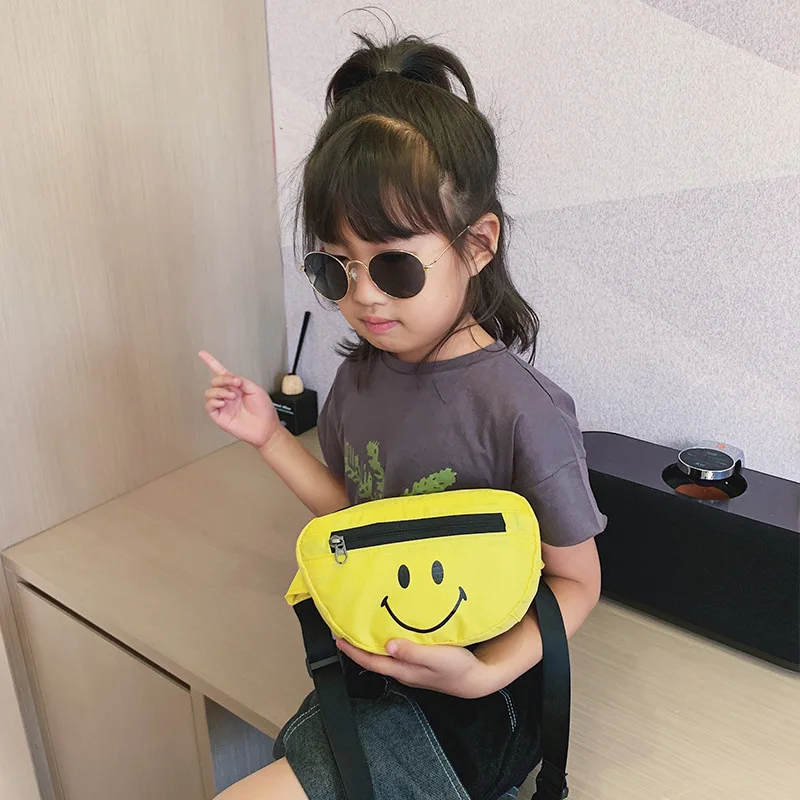 YoReAi Fashionable Kids Belt Purse for Toddler Girl Smile Belly Bags Fanny Packs Small Child Hip Waist Money Pouch Wallet Bag