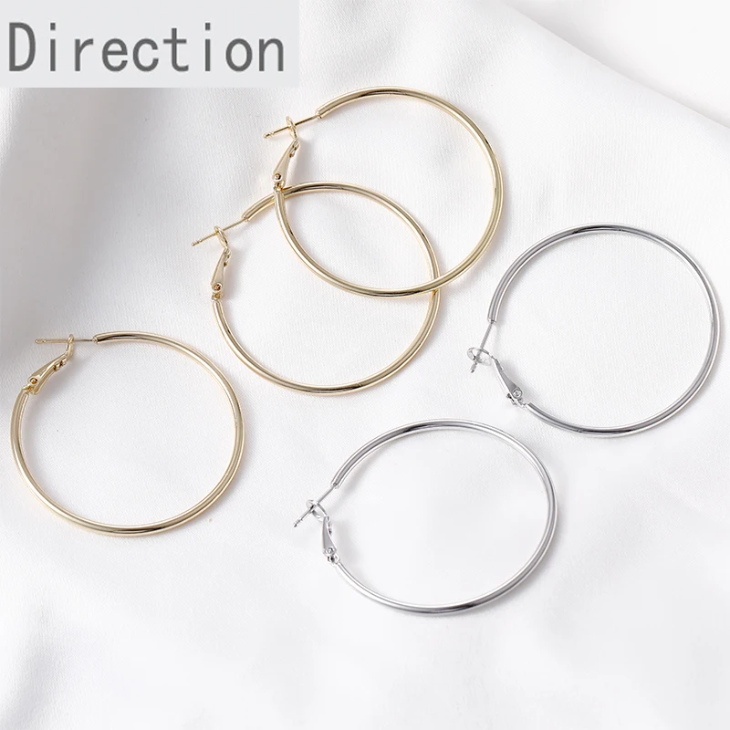 14k gold-clad, copper-plated and gold-plated high-grade photosensitive circle earrings diy earrings accessory material 1pair