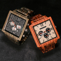 Chronograph BOBOBIRD Quartz Watch Lightweight Dyed Wooden Watches Wrist Customized Watch with Calendar Gift for Father's Day