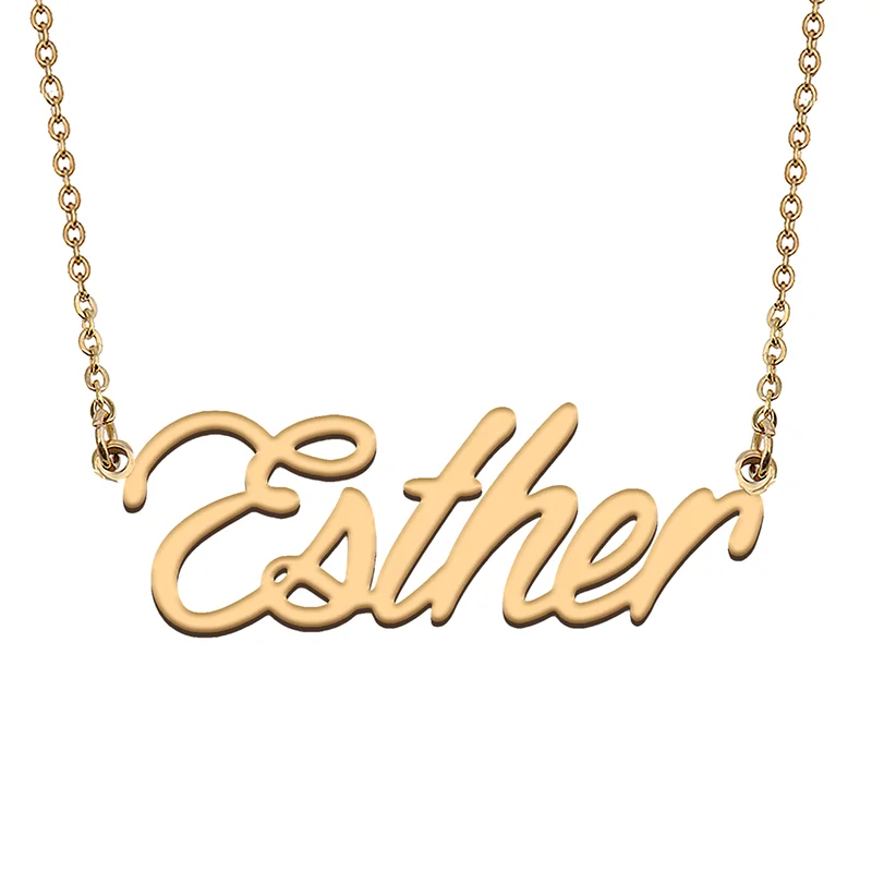 

Esther Custom Name Necklace Customized Pendant Choker Personalized Jewelry Gift for Women Girls Friend Christmas Present